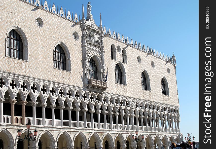 Venice Doge's Palace at St Mark's Square in Venice, Italy. Venice Doge's Palace at St Mark's Square in Venice, Italy