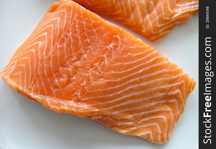 Close up of salmon fillets