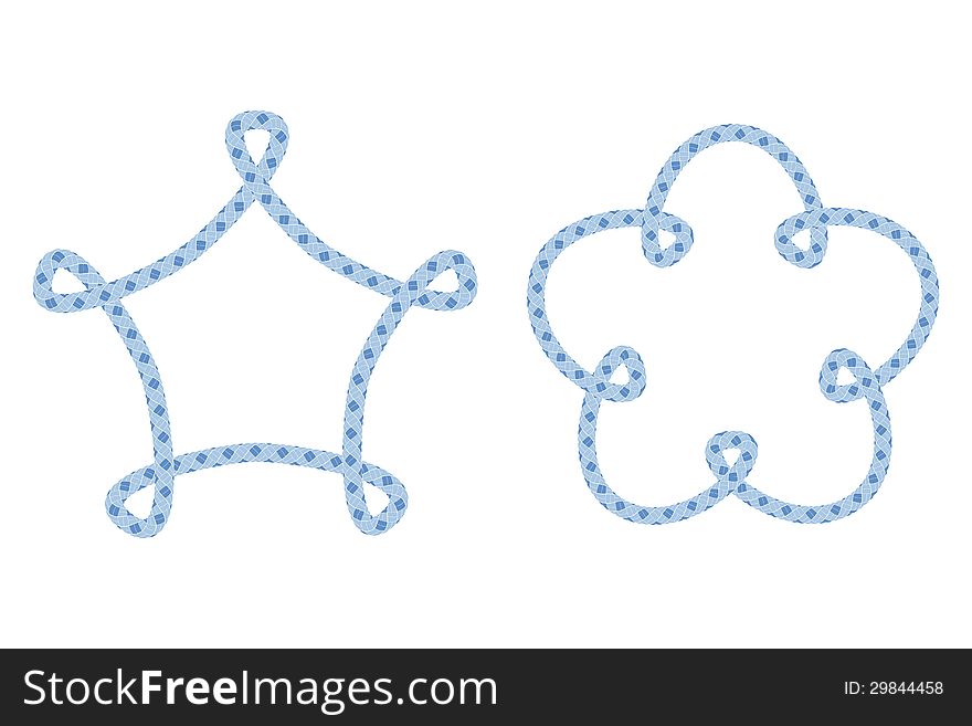 Set of two vector frame of blue rope for design
