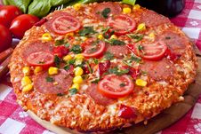 Pizza Salami Stock Images