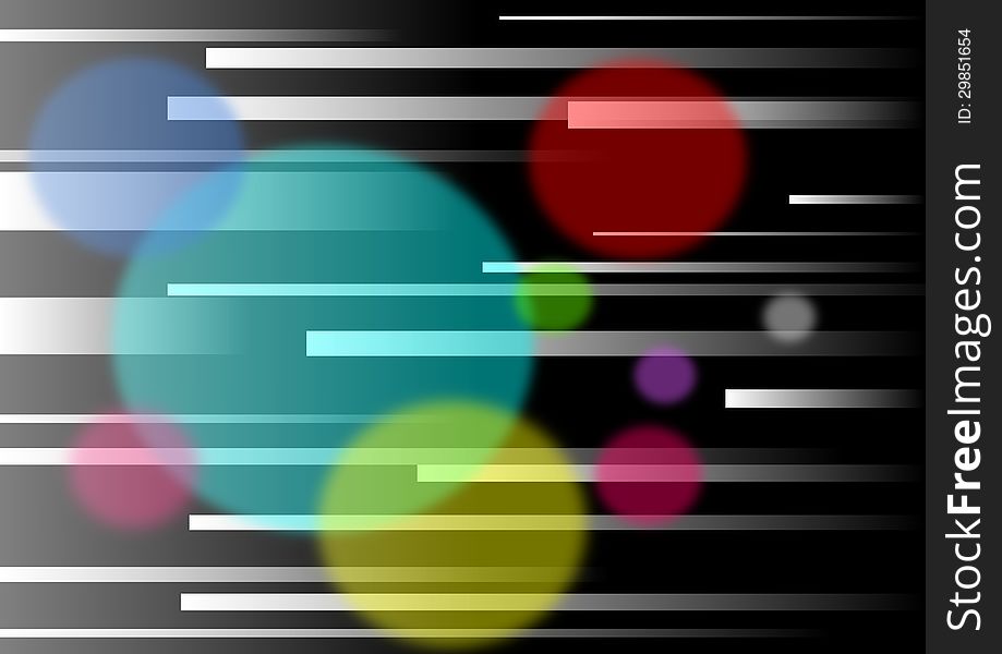 Multicolored Circle And White Line