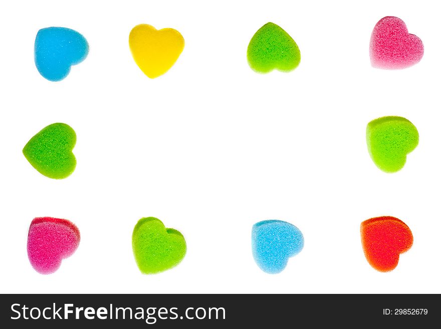 Frame Of Colorful Hearts