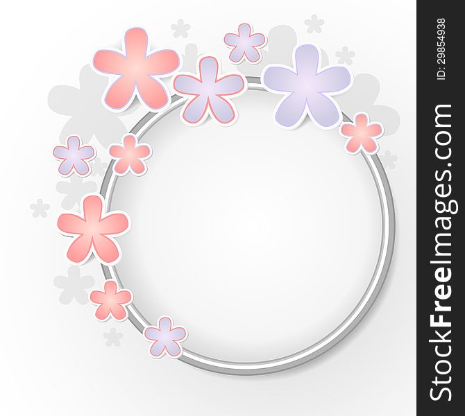 Modern paper cut background with spring flowers. Modern paper cut background with spring flowers