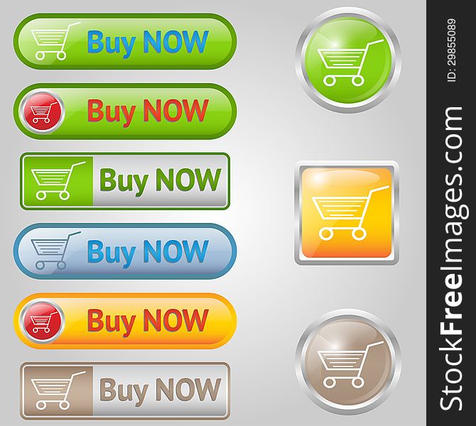 Shiny, stylish Buy buttons with cart