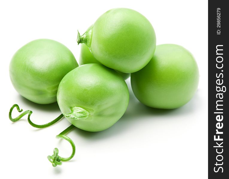 Peas on a white background. Peas on a white background.