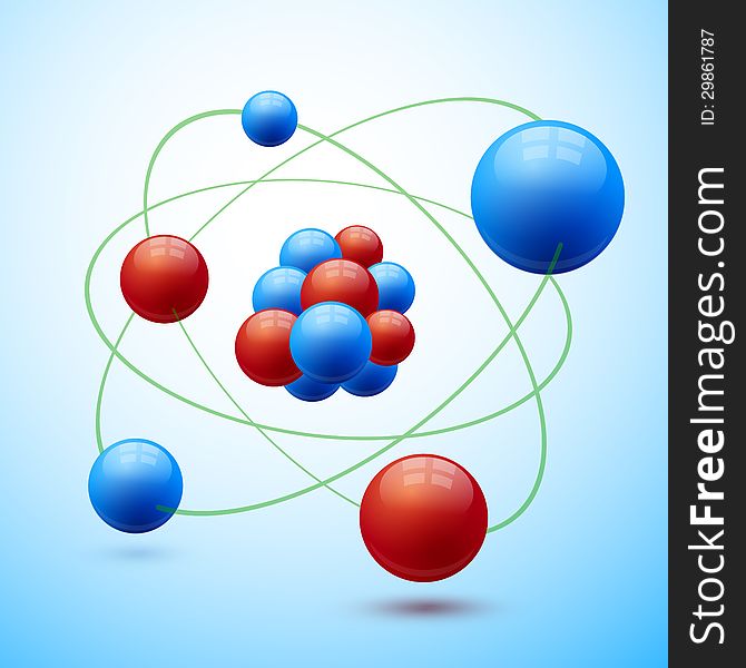 Spheres abstract set. Red and blue balls with shadows vector illustration