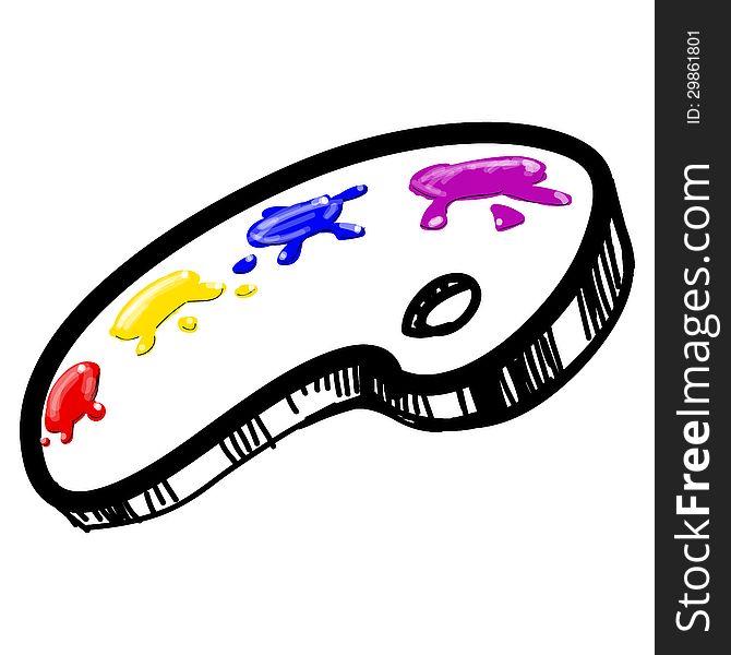 Wooden art palette with paints. This is file of EPS10 format.