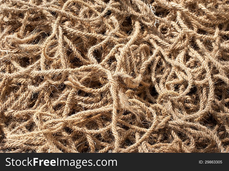 Coarse coconut rope abstract background