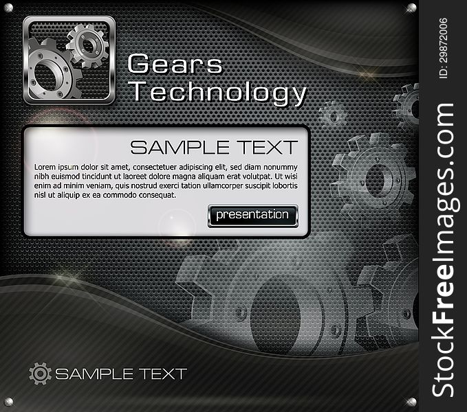 Gears On Mesh & Text