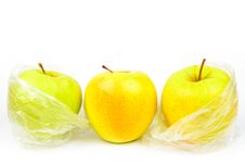 Three Unpeeled Apples On A White Background Royalty Free Stock Photo