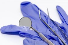 Dental Mirror And Tweezers Stock Photos Dental Mirror And Tweezers Stock Photos