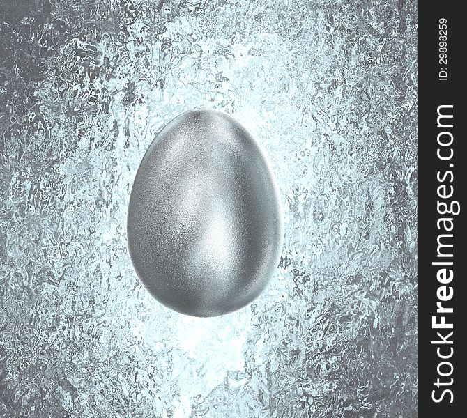 Bright Silver Easter Egg on a gold vintage background with clipping path. Bright Silver Easter Egg on a gold vintage background with clipping path