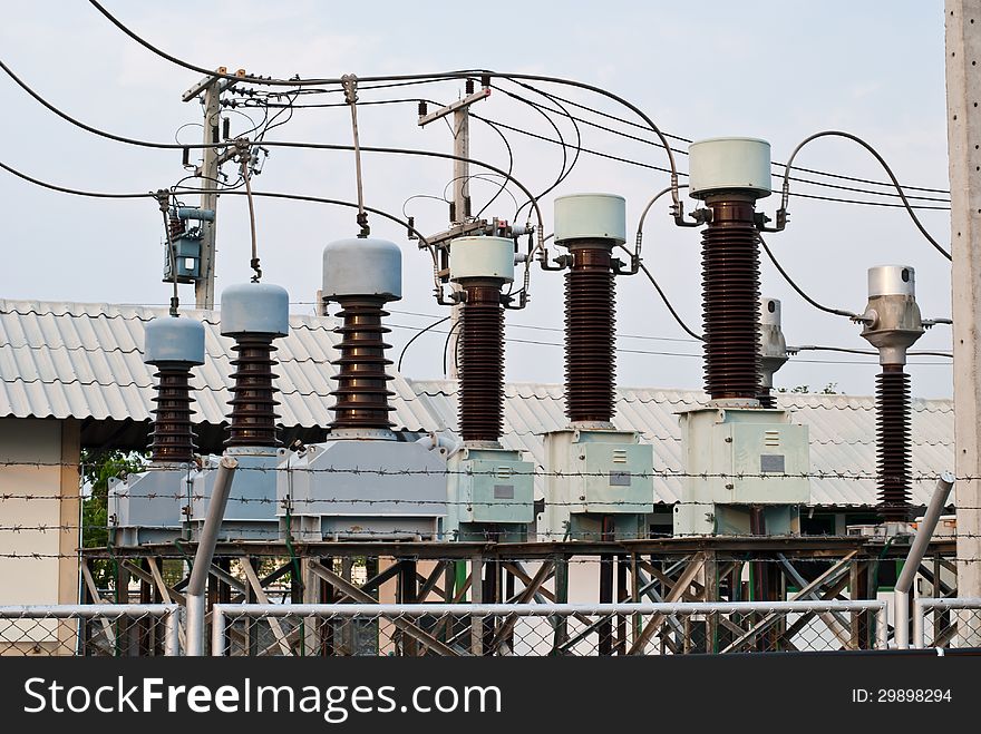 Electricity lines and electricity poles