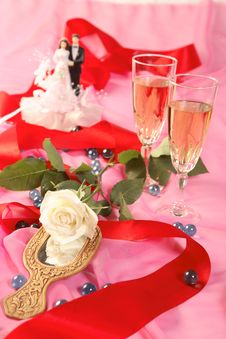 Wedding Cake Dolls, Rose Royalty Free Stock Photos