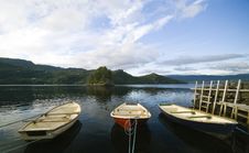 Three Boats In Fjord Stock Photos Three Boats In Fjord Stock Photos