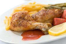 Chicken Legs With Asparagus Royalty Free Stock Photography Chicken Legs With Asparagus Royalty Free Stock Photography