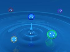 Colorful Water Drops Royalty Free Stock Photography Colorful Water Drops Royalty Free Stock Photography
