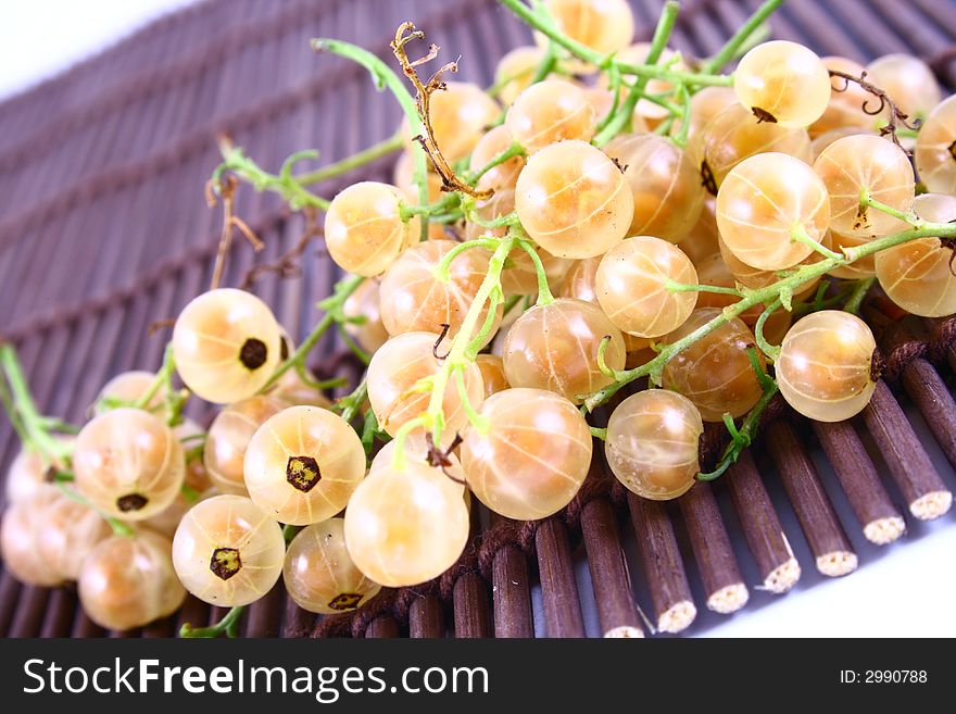 White currant on white background