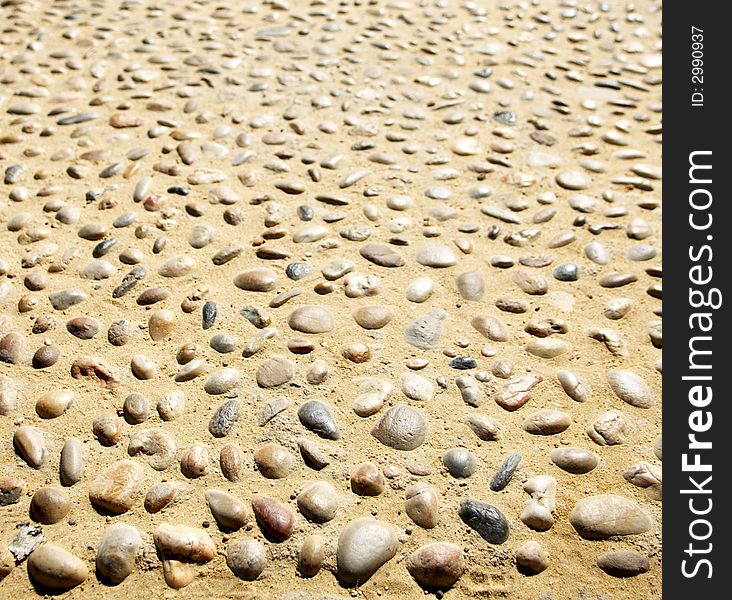 Stony texture with the sand base