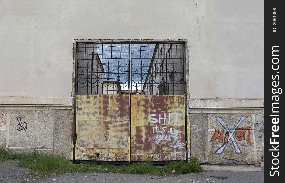 Gate of a circus in the summer in time. Gate of a circus in the summer in time