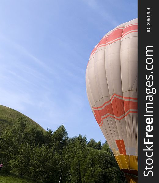 Air sphere on a background of the sky