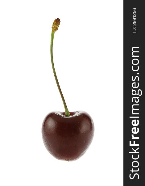 Sweet cherry close-up isolated over a white background