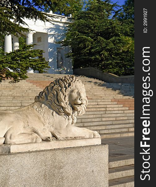 In 1843 marble sculptures of laying lions have delivered from Carrara to Sevastopol and have established on Count quay. In 1843 marble sculptures of laying lions have delivered from Carrara to Sevastopol and have established on Count quay.