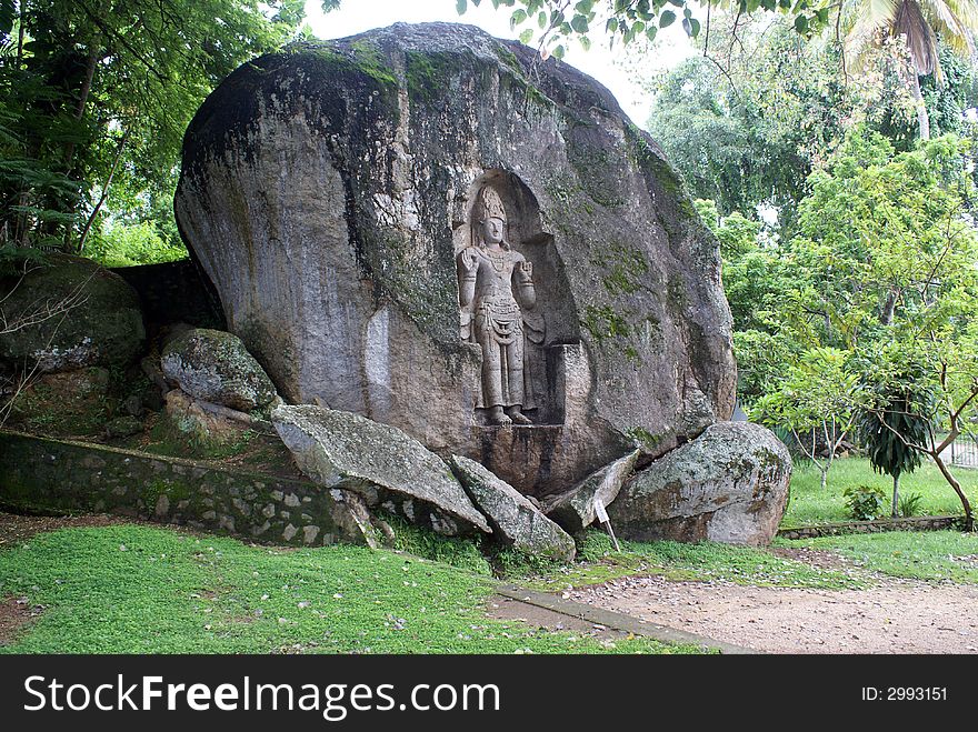 Old rock-carved figure Kustoraja near Weligama, Sri Lanka. Old rock-carved figure Kustoraja near Weligama, Sri Lanka