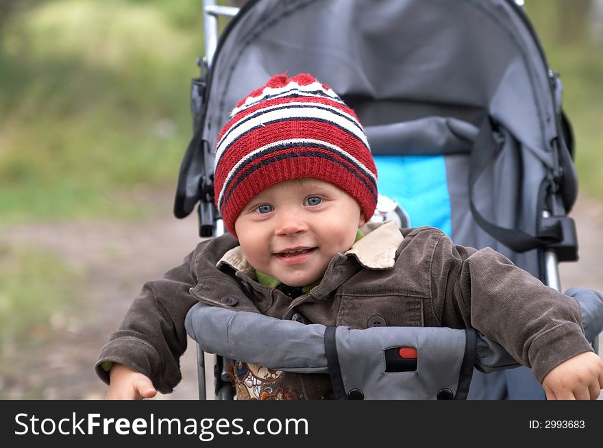 Portrait of the lovely child on fresh air