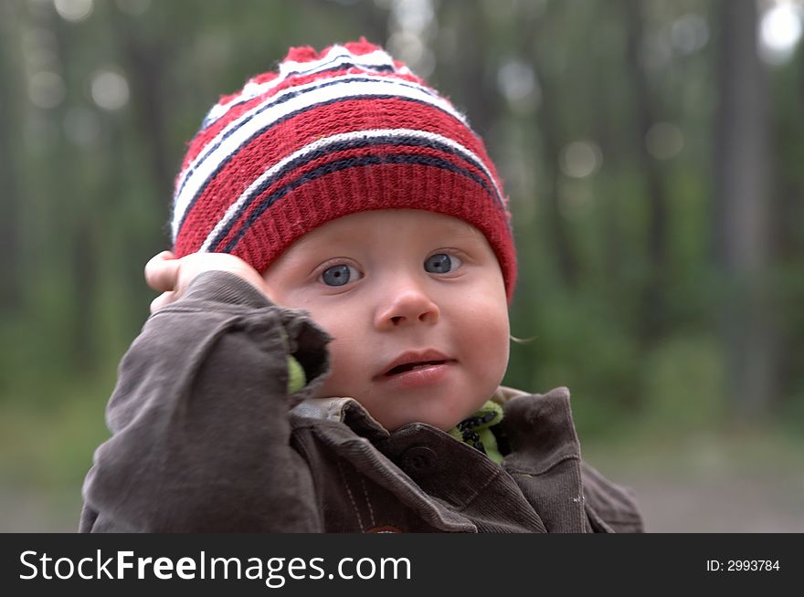 Portrait of the lovely child on fresh air