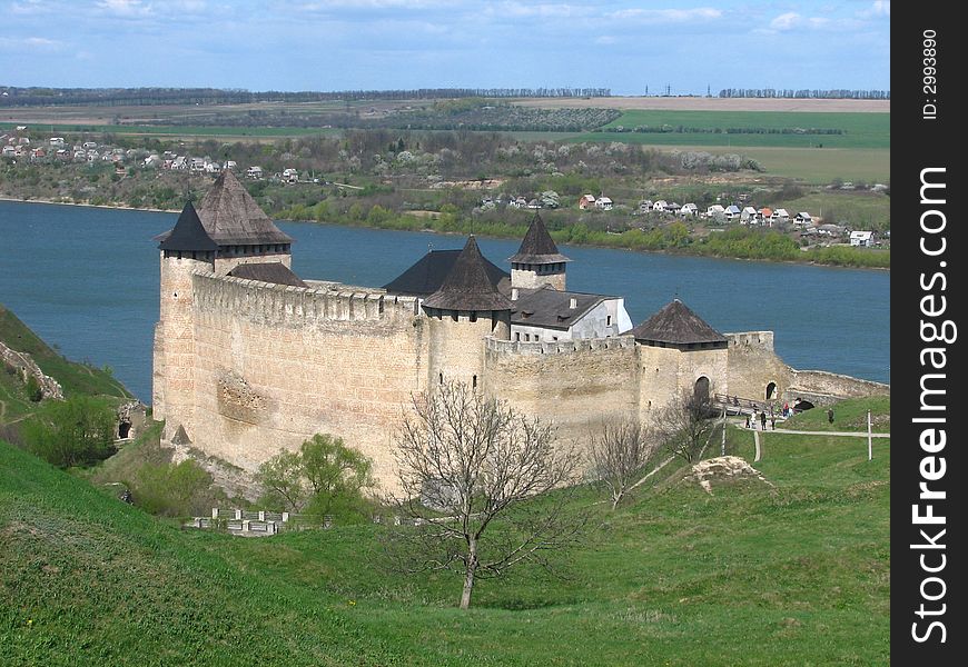 Hotyn fortress near Dnestr river in Ukraine