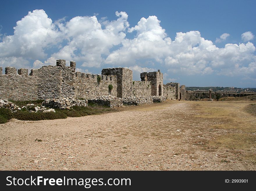 A view of the castle of Methoni (Messinia area, Greece), from its inside. A view of the castle of Methoni (Messinia area, Greece), from its inside