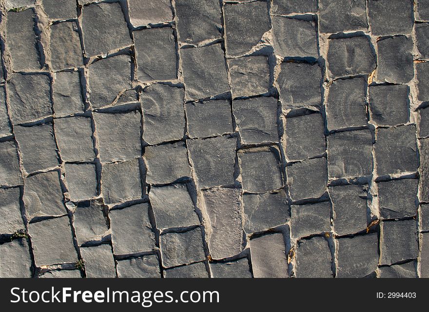 Texture of the stone pavement