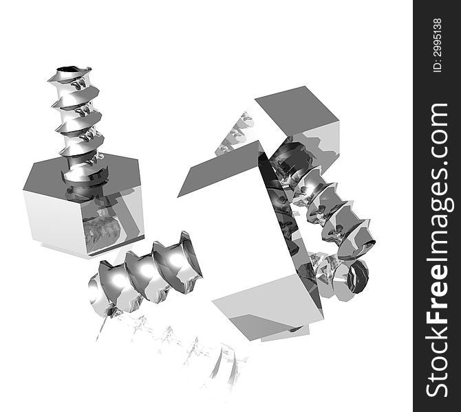 A computer rendering of bolts. A computer rendering of bolts.