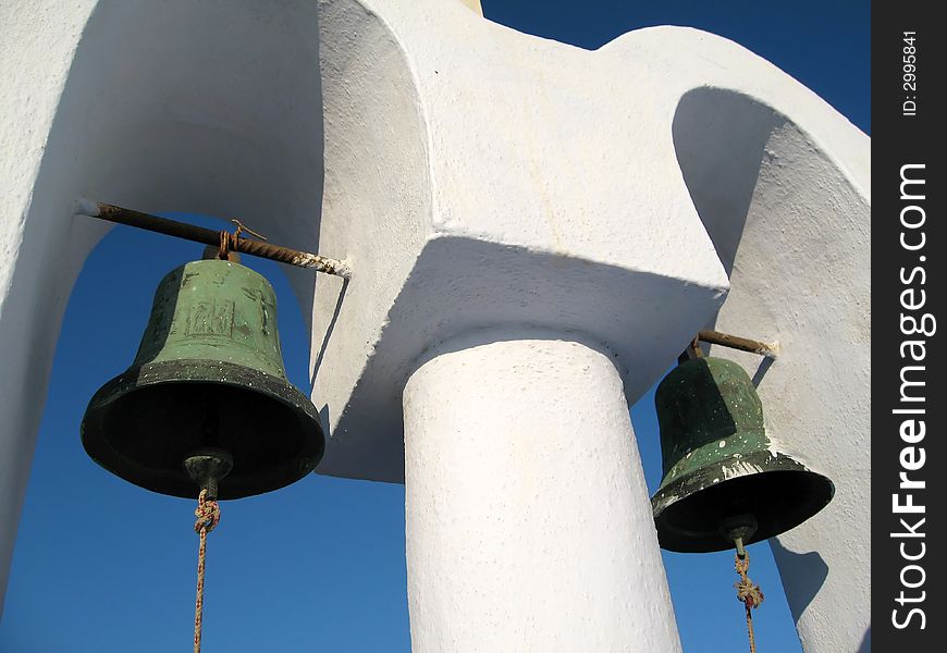 One bell tower. Santorini (Greece)