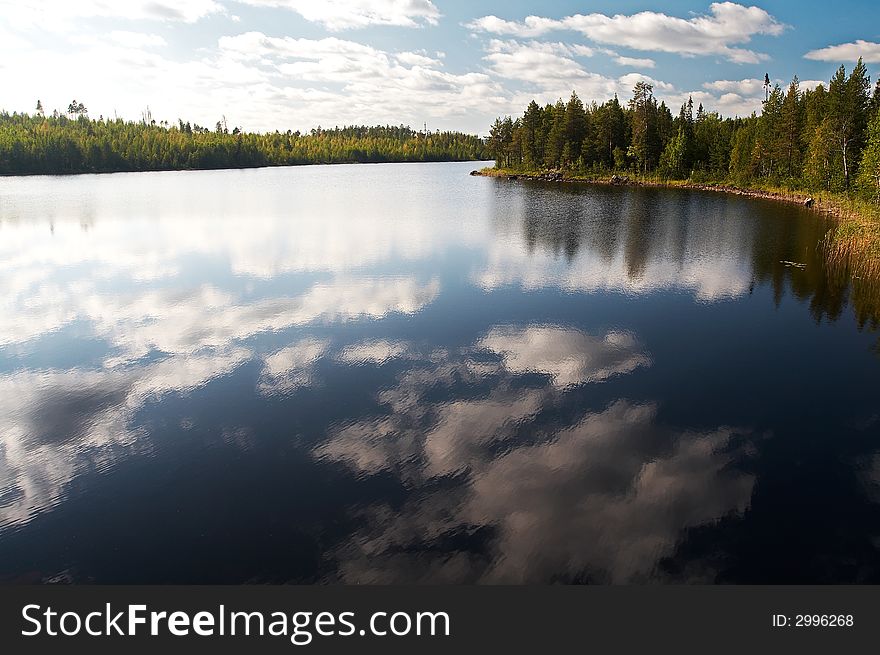 Big lake in Karelia, Russia