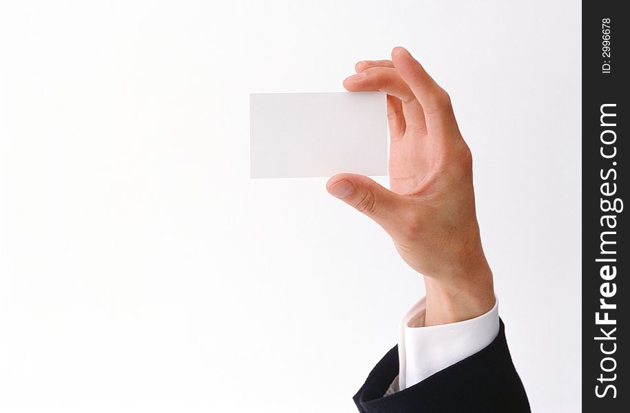 Hand in high resolution with business card. Hand in high resolution with business card