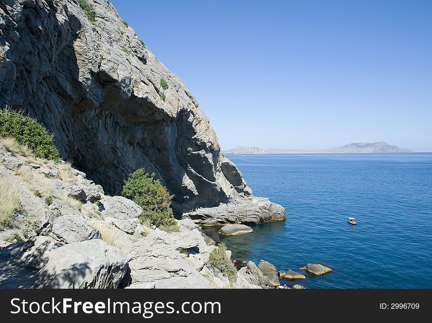Greater mountain with a cave. On coast of the black sea. Greater mountain with a cave. On coast of the black sea.
