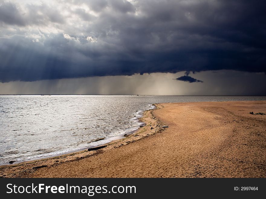 Moody sky and stormy sea. Moody sky and stormy sea