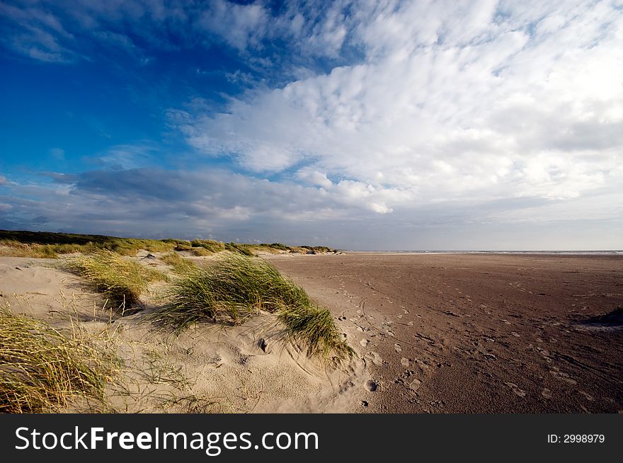 Sand dunes and ocean