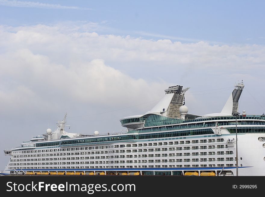 Passenger cruise ship on dock side