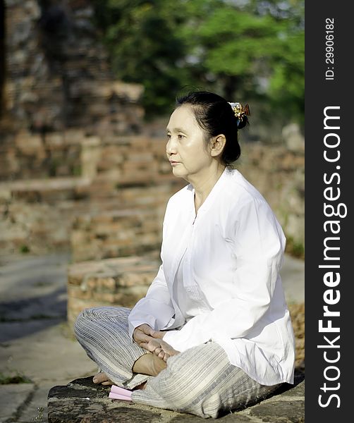 Buddhist Woman Meditating