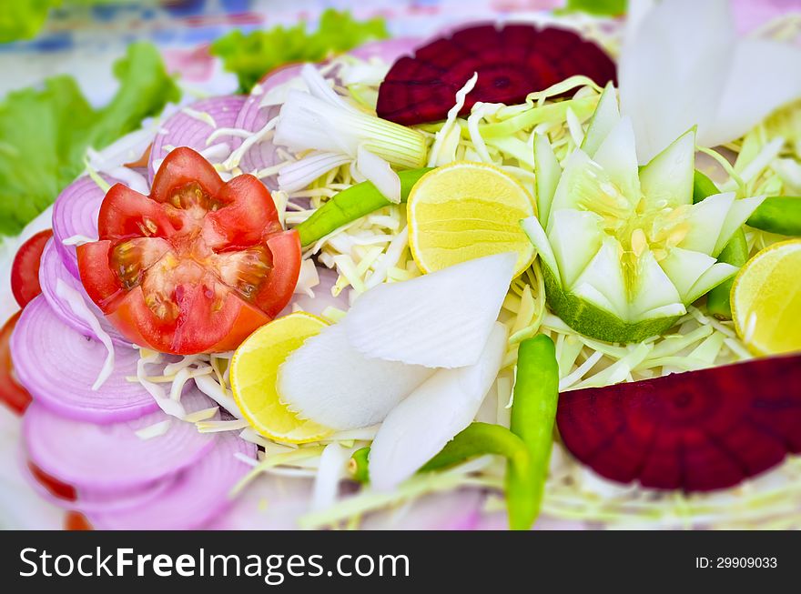 Green Mixed Vagetables Salad Indian