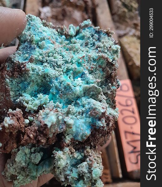 Garnierite mineral in ultramafic rock exploration drilling Gebe Island