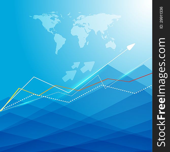 Abstract vector statistic backdrop with map and arrows. Eps10. Abstract vector statistic backdrop with map and arrows. Eps10