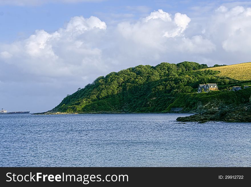 Coast line in falmouth cornwall