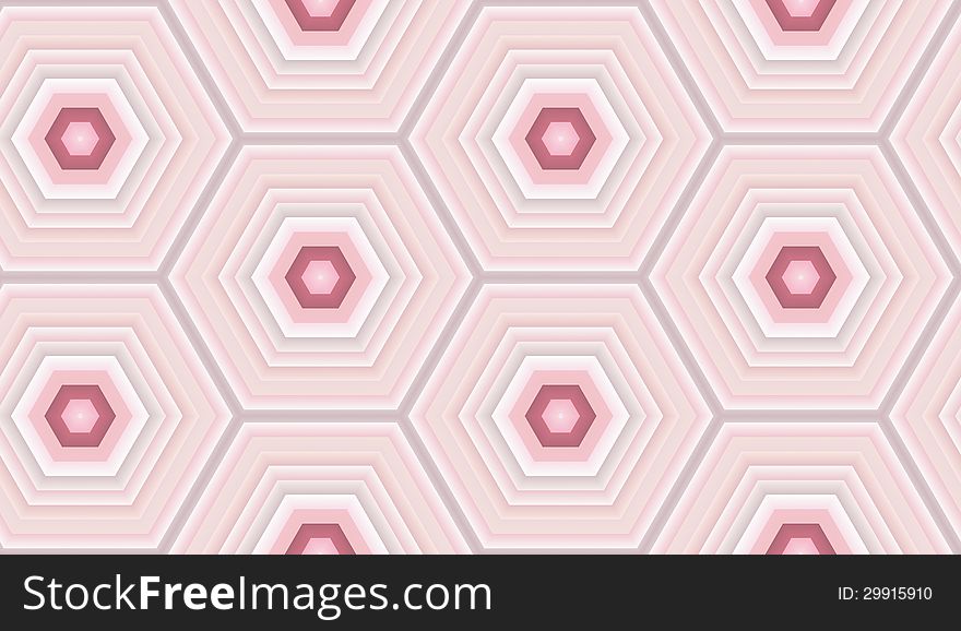Illustrated pink seamless background made of pink hexagons. Illustrated pink seamless background made of pink hexagons