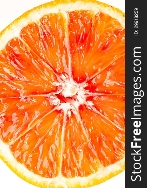 Picture of orange cut in half