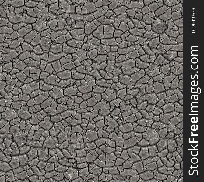 Grey Cracked Pitch Seamless Texture.
