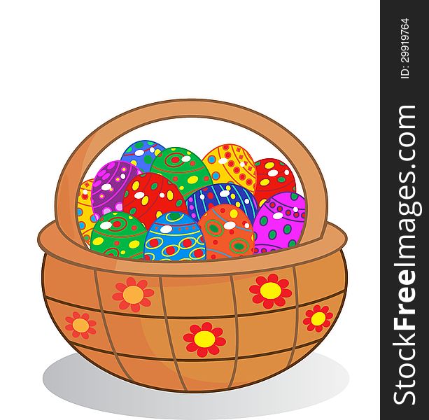 Stock Image - a basket of Easter eggs. Stock Image - a basket of Easter eggs